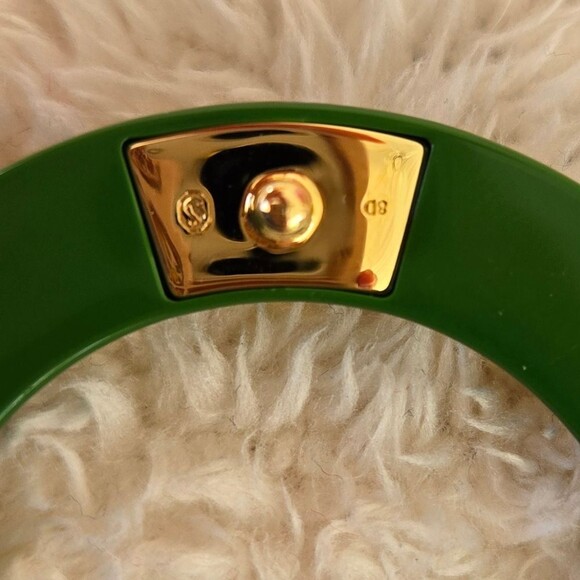 NIB Swarovski Green and Yellow Crystal Chroma Hair Clip Barette